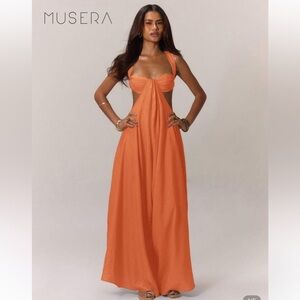 Elegant Orange Maxi Dress